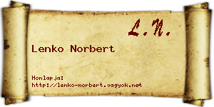Lenko Norbert névjegykártya